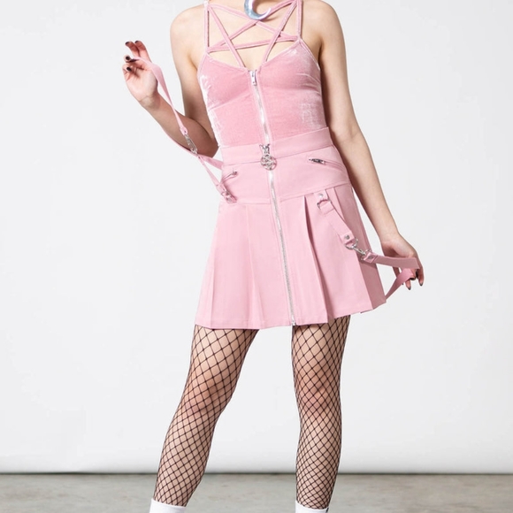 Killstar Blair B*tch Mini Skirt [Pastel Pink] - Picture 8 of 12